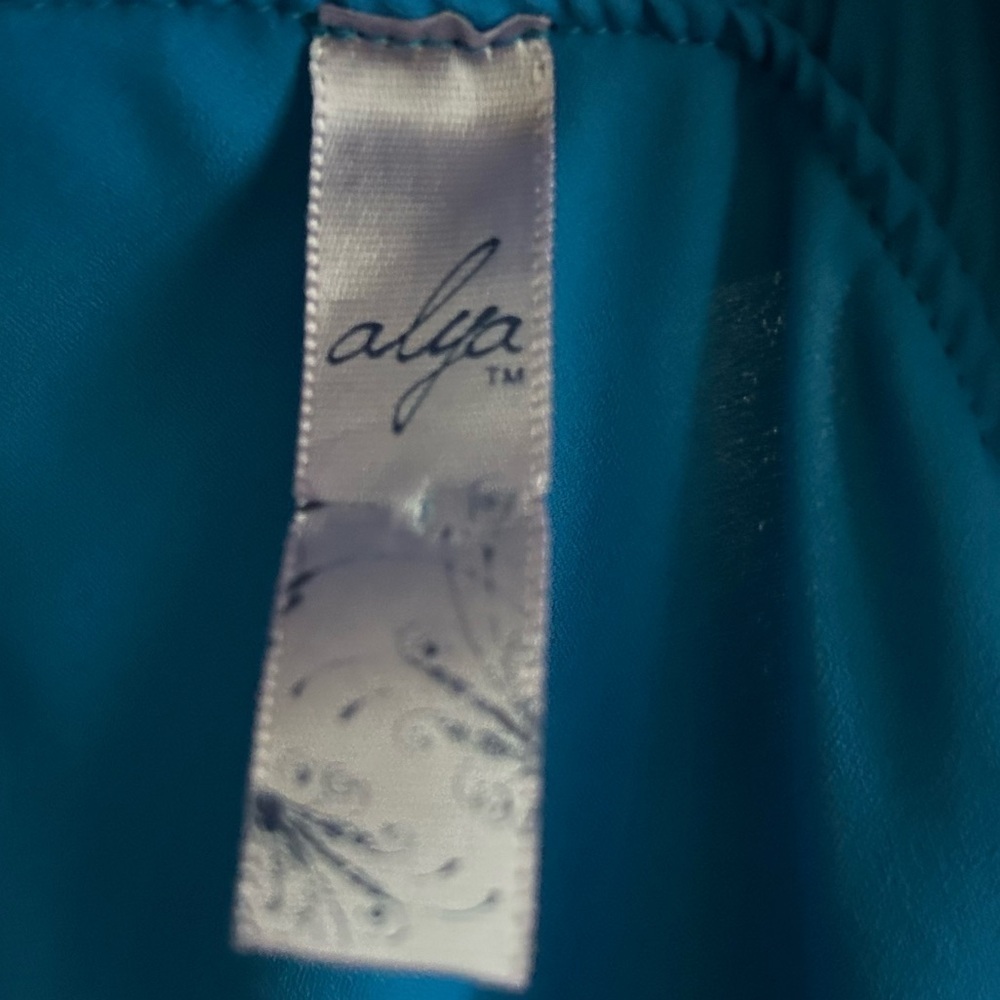 AYLA one shoulder mini blue ruffle dress size small - Picture 8 of 8